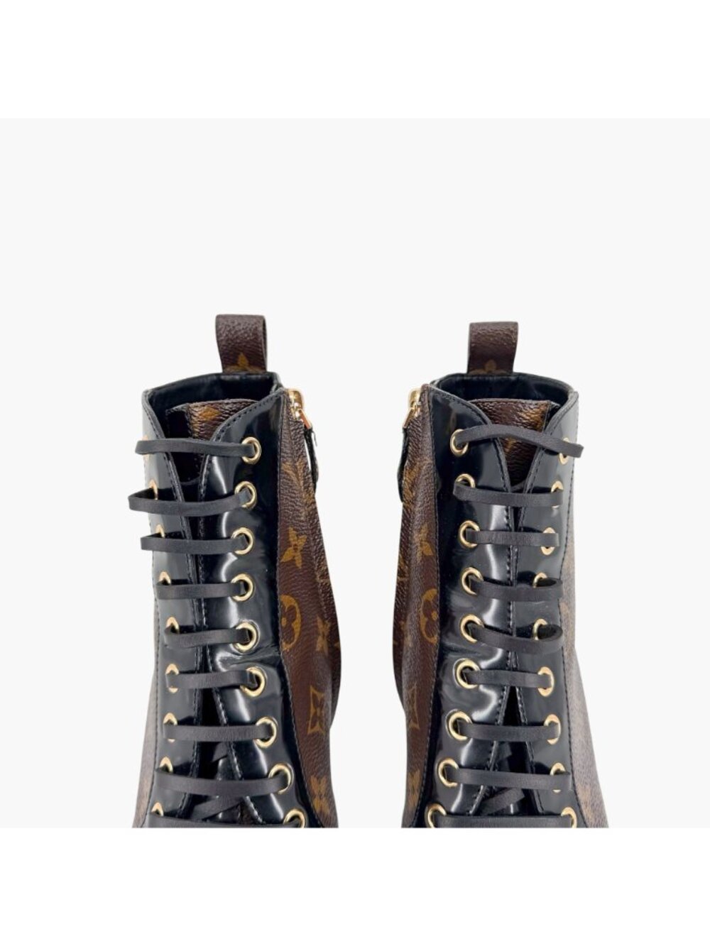 Louis Vuitton Star Trail Combat Boots LV Monogram Brown Size 38.5 US 8.5 Women's - Picture 4 of 15